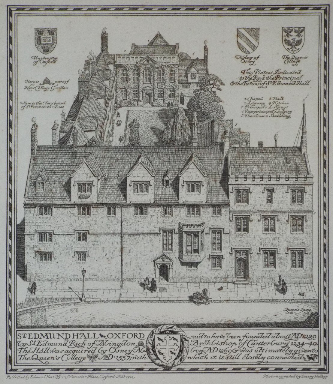 Photo-engraving - St. Edmund Hall Oxford - Walker